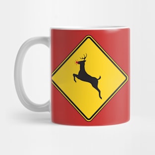 Rudolph Reindeer Road Sign Mug